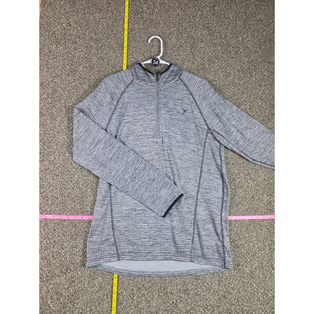 Old Navy Active Hoodie Mens Large Grey Quarter Zip Space Dye Pullover